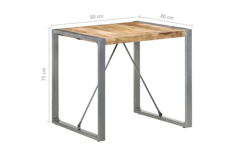 Spisebord 80x80x75 cm grovt mangotre - Brun - Møbler - Bord - Spisebord & kjøkkenbord