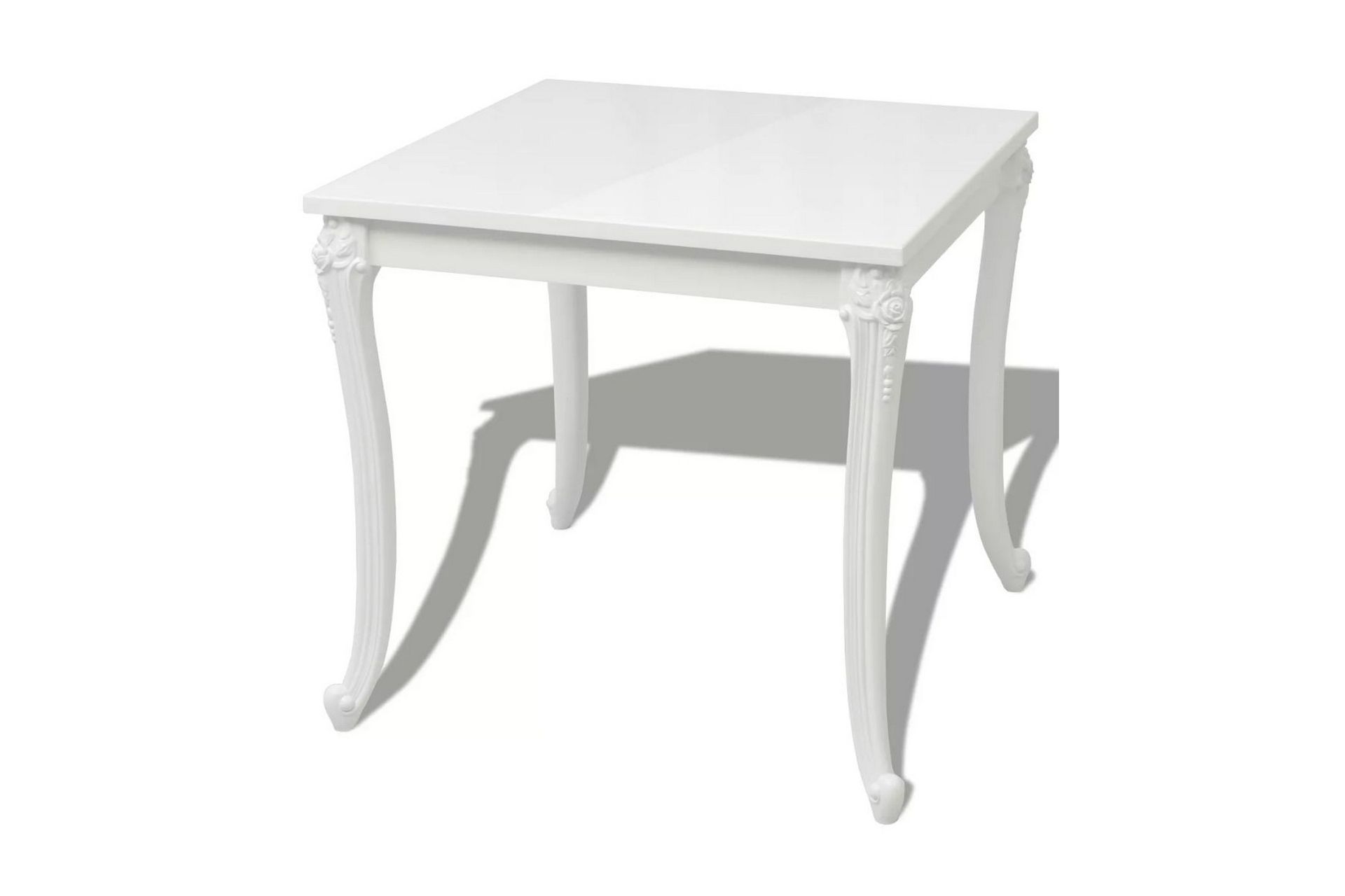Spisebord 80x80x76 cm Høyglans Hvit - Hvit Høyglans - Møbler - Bord - Spisebord & kjøkkenbord