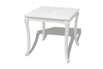 Spisebord 80x80x76 cm Høyglans Hvit - Hvit Høyglans - Møbler - Bord - Spisebord & kjøkkenbord
