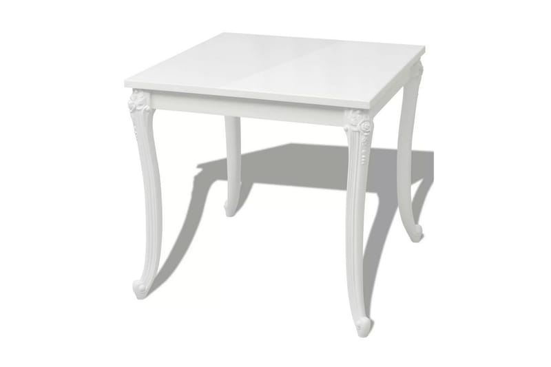 Spisebord 80x80x76 cm Høyglans Hvit - Hvit Høyglans - Møbler - Bord - Spisebord & kjøkkenbord