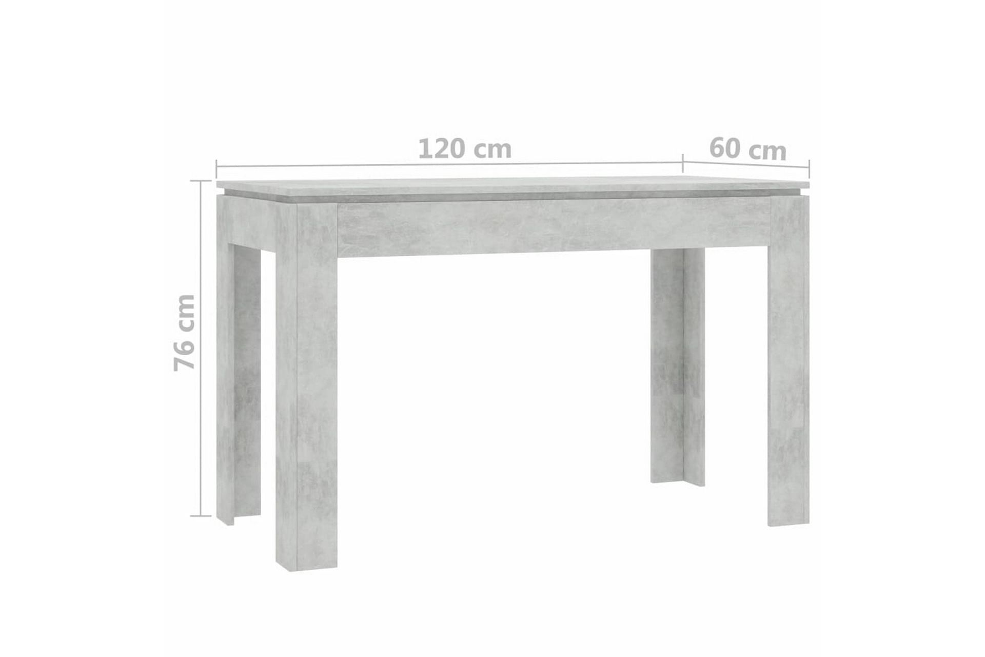 Spisebord betonggrå 120x60x76 cm sponplate - Møbler - Bord - Spisebord & kjøkkenbord