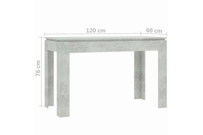 Spisebord betonggrå 120x60x76 cm sponplate - Møbler - Bord - Spisebord & kjøkkenbord