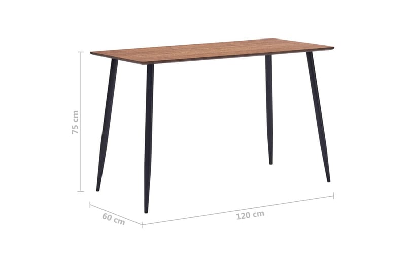Spisebord brun 120x60x75 cm - Brun - Spisebord & kjøkkenbord