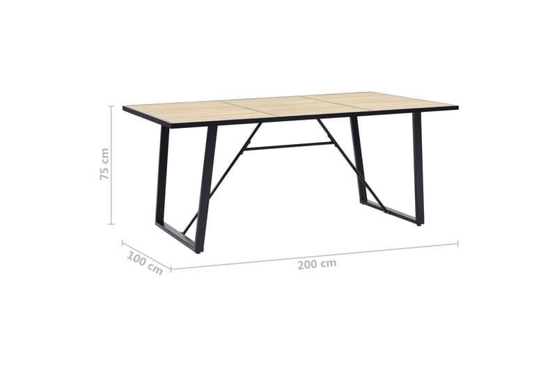 Spisebord eik 200x100x75 cm MDF - Møbler - Bord - Spisebord & kjøkkenbord