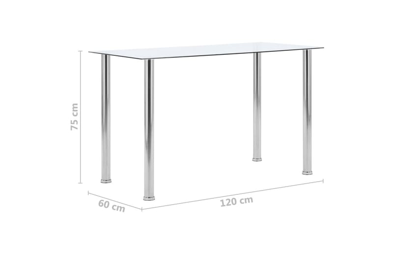Spisebord gjennomsiktig 120x60x75 cm herdet glass - Gjennomsiktig - M�øbler - Bord - Spisebord & kjøkkenbord