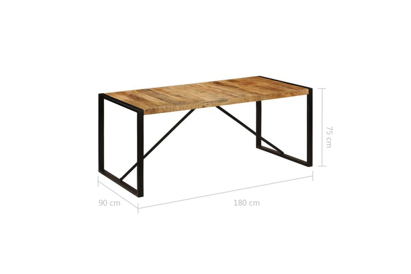 Spisebord grovt mangotre 180 cm - Mangotre/Svart - Spisebord & kjøkkenbord