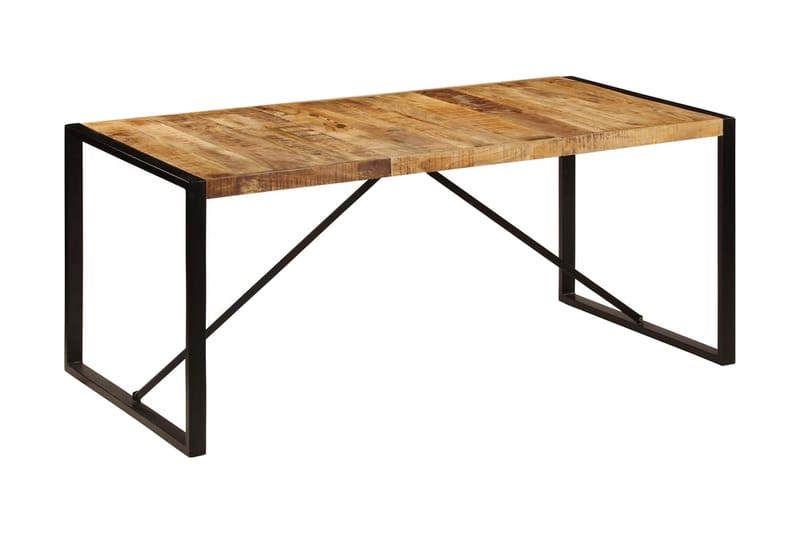 Spisebord grovt mangotre 180 cm - Mangotre/Svart - Møbler - Bord - Spisebord & kjøkkenbord