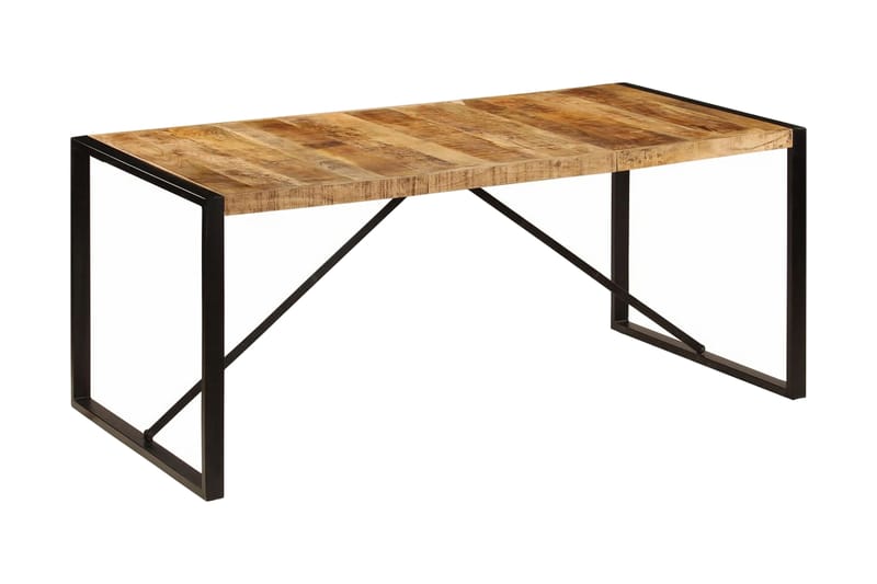 Spisebord grovt mangotre 180 cm - Mangotre/Svart - Møbler - Bord - Spisebord & kjøkkenbord