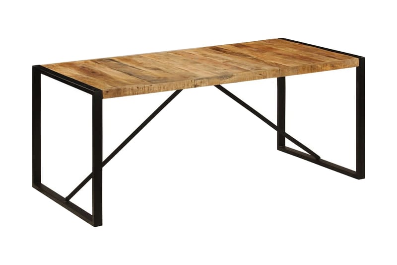 Spisebord grovt mangotre 180 cm - Mangotre/Svart - Møbler - Bord - Spisebord & kjøkkenbord
