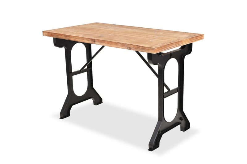 Spisebord heltre edelgran 122x65x82 cm - Gran/Svart - Møbler - Bord - Spisebord & kjøkkenbord