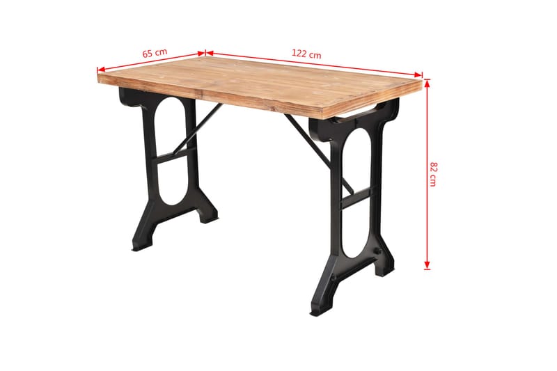 Spisebord heltre edelgran 122x65x82 cm - Gran/Svart - Spisebord & kjøkkenbord