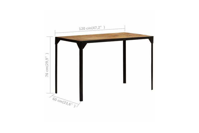 Spisebord heltre mango og stål 120 cm - Møbler - Bord - Spisebord & kjøkkenbord