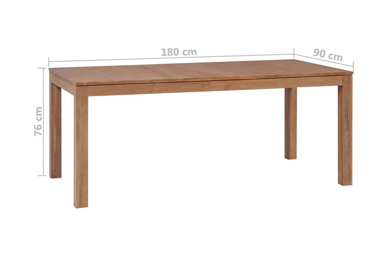 Spisebord heltre teak naturlig etterbehandling 180x90x76cm - Spisebord & kjøkkenbord
