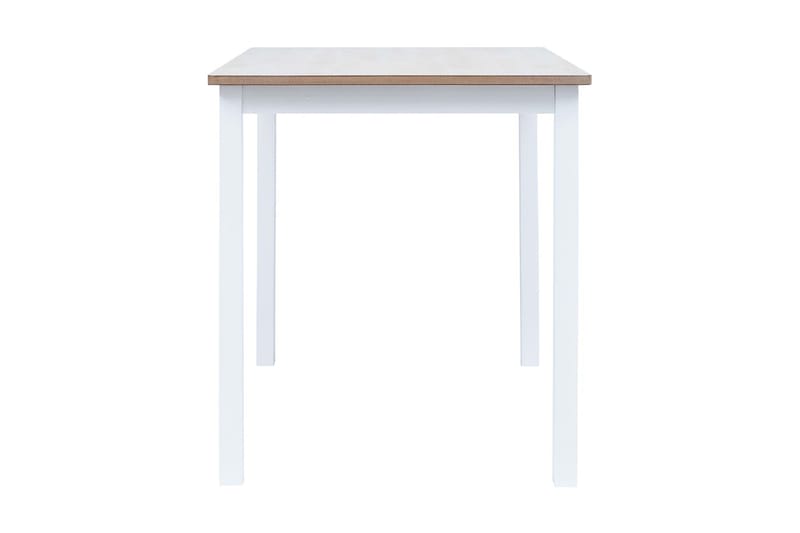 Spisebord hvit og brun 114x71x75 cm heltre gummitre - Møbler - Bord - Spisebord & kjøkkenbord
