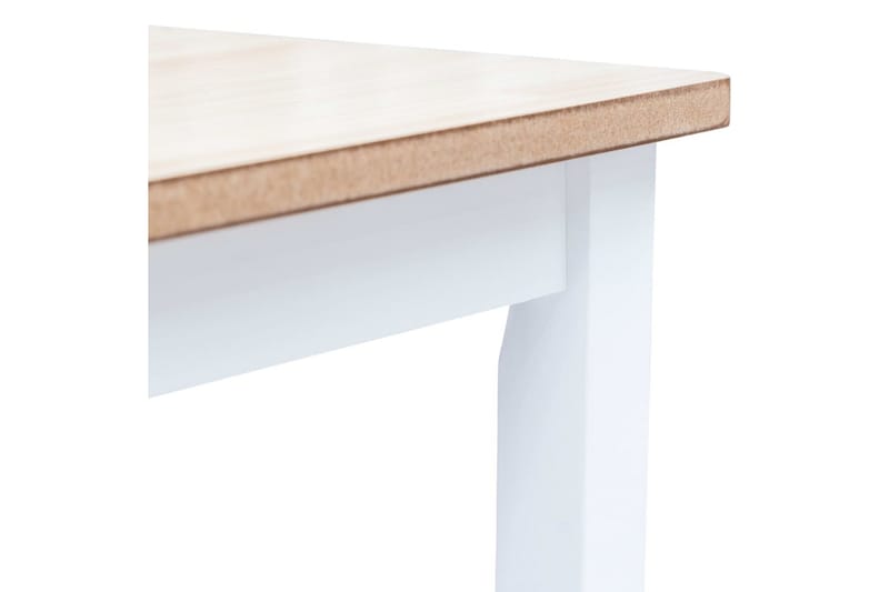 Spisebord hvit og brun 114x71x75 cm heltre gummitre - Møbler - Bord - Spisebord & kjøkkenbord