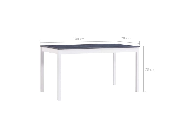 Spisebord hvit og grå 140x70x73 cm furu - Grå - Spisebord & kjøkkenbord