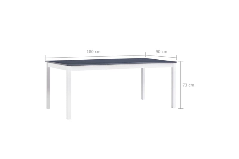 Spisebord hvit og grå 180x90x73 cm furu - Grå - Møbler - Bord - Spisebord & kjøkkenbord