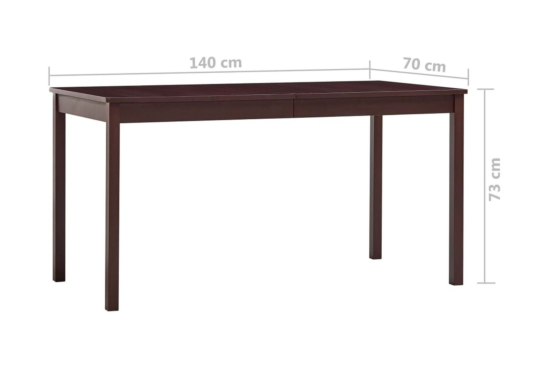Spisebord mørkebrun 140x70x73 cm furu - Brun - Møbler - Bord - Spisebord & kjøkkenbord
