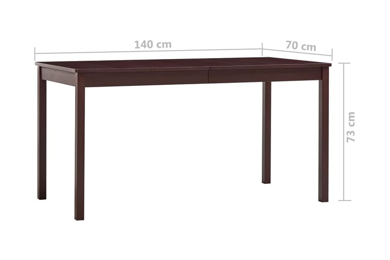 Spisebord mørkebrun 140x70x73 cm furu - Brun - Møbler - Bord - Spisebord & kjøkkenbord