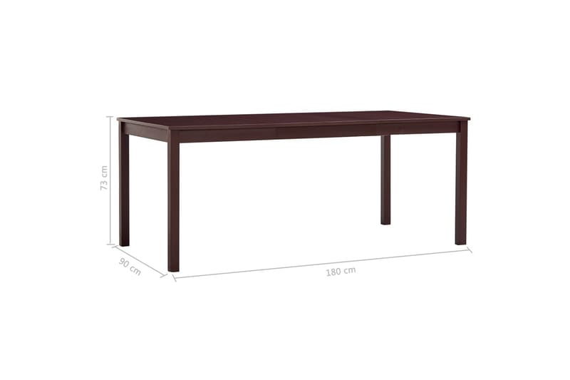 Spisebord mørkebrun 180x90x73 cm furu - Brun - Møbler - Bord - Spisebord & kjøkkenbord