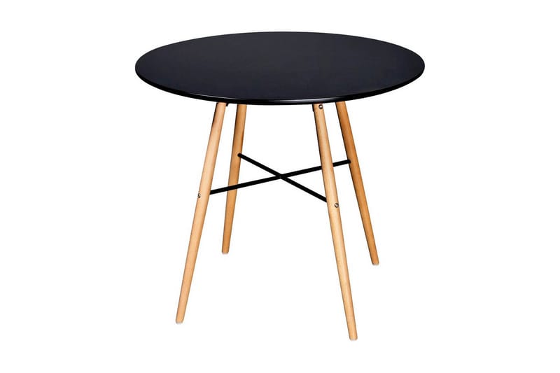Spisebord rund MDF svart - Svart/Bok - Spisebord & kjøkkenbord