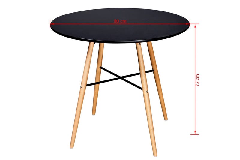 Spisebord rund MDF svart - Svart/Bok - Møbler - Bord - Spisebord & kjøkkenbord