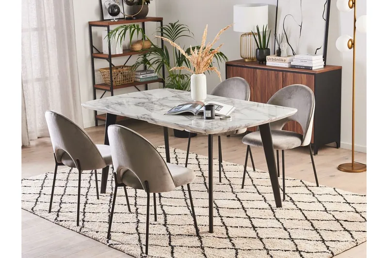 Spisebord sammenleggbart 160/200 x 90 cm MOSBY - Hvit - Møbler - Bord - Spisebord & kjøkkenbord