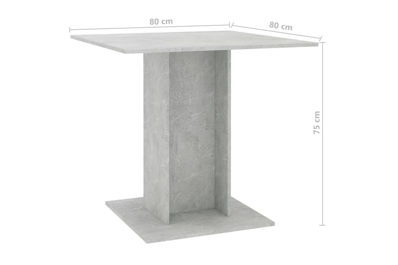 Spisebord sementgrå 80x80x75 cm sponplate - Grå - Møbler - Bord - Spisebord & kjøkkenbord