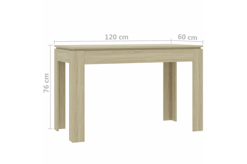 Spisebord sonoma eik 120x60x76 cm sponplate - Spisebord & kjøkkenbord