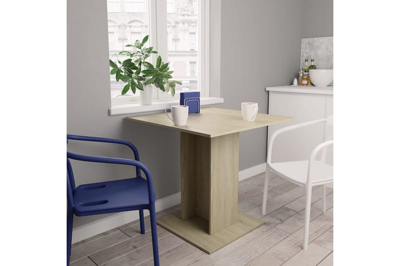 Spisebord sonoma eik 80x80x75 cm sponplate - Brun - Møbler - Bord - Spisebord & kjøkkenbord