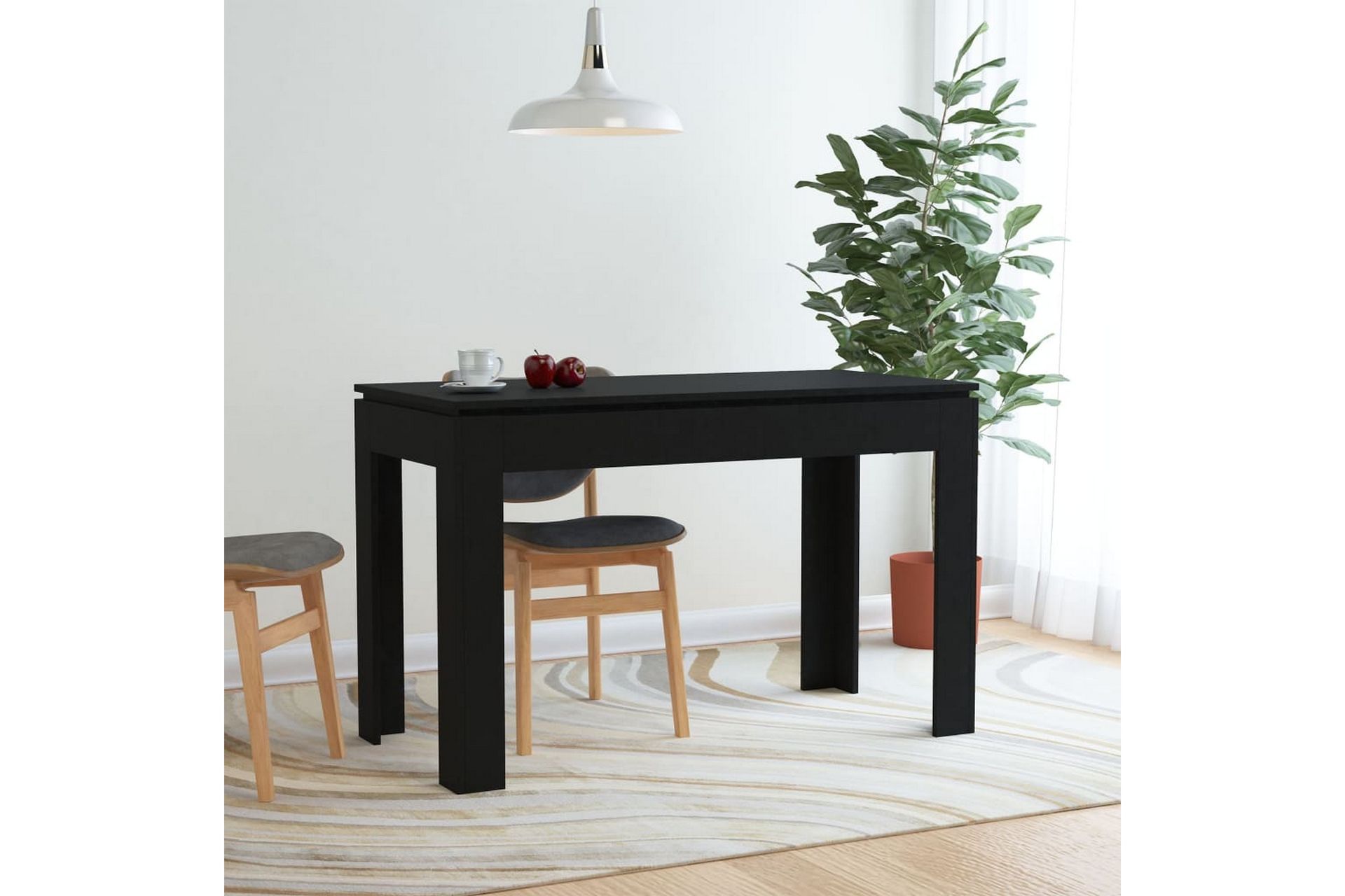 Spisebord svart 120x60x76 cm sponplate - Møbler - Bord - Spisebord & kjøkkenbord