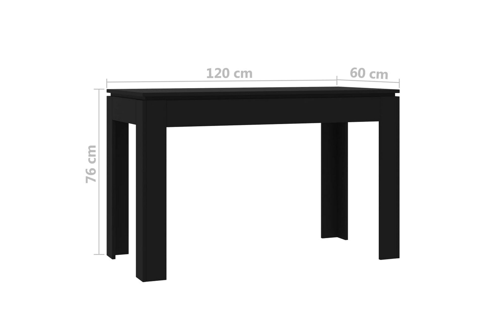 Spisebord svart 120x60x76 cm sponplate - Møbler - Bord - Spisebord & kjøkkenbord