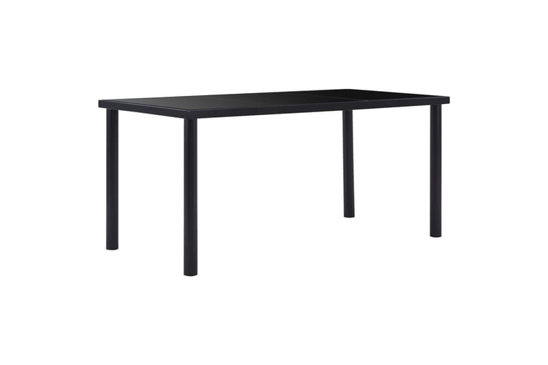Spisebord svart 160x80x75 cm herdet glass - Svart - Spisebord & kjøkkenbord