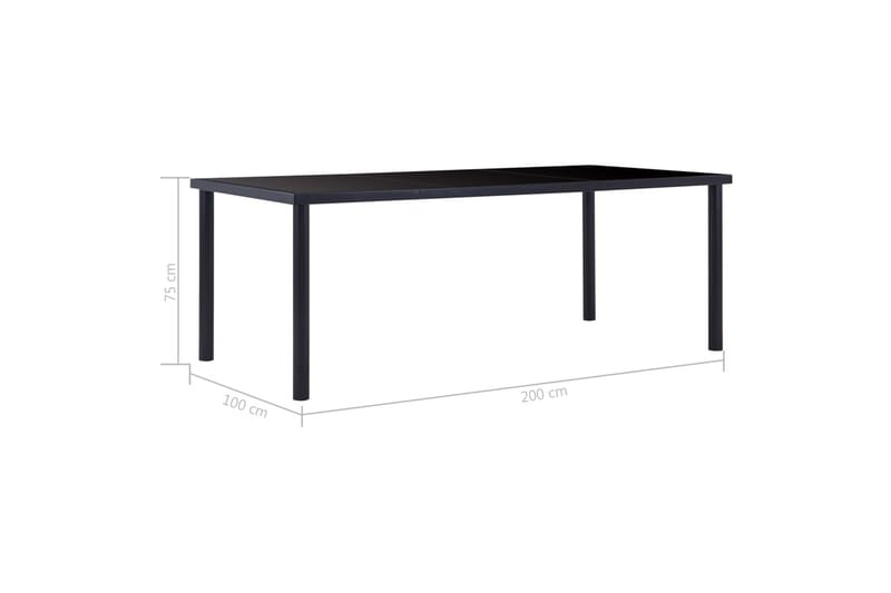 Spisebord svart 200x100x75 cm herdet glass - Svart - Møbler - Bord - Spisebord & kjøkkenbord