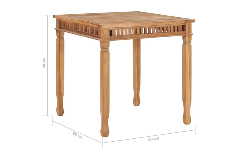 Spisebord til hage 80x80x80 cm heltre teak - Møbler - Bord - Spisebord & kjøkkenbord