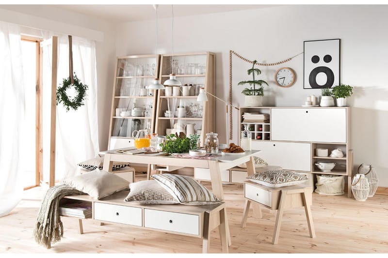 SPOT Sammenleggbart Spisebord Tre / Natur / Hvit - VOX - Spisebord & kjøkkenbord - Sammenleggbart bord