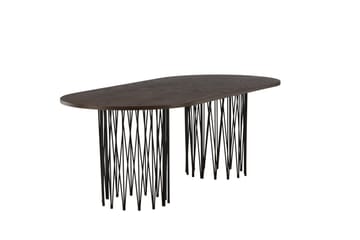 Stone Spisebord 220x100x74 cm Oval - Brun - Møbler - Bord - Spisebord & kjøkkenbord