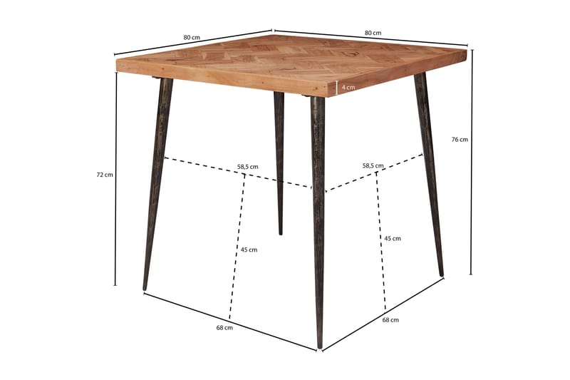 Synia Spisebord 80 cm - Brun - Møbler - Bord - Spisebord & kjøkkenbord