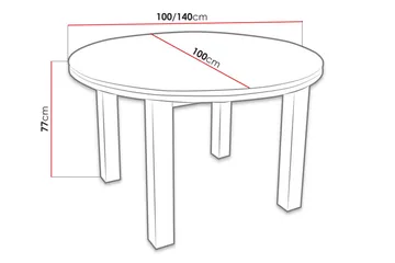 Tabell Forlengningsbart Spisebord 100 cm - Hvit - Møbler - Bord - Spisebord & kjøkkenbord