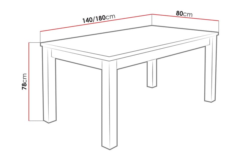 Tabell Forlengningsbart Spisebord 140 cm - Hvit - Møbler - Bord - Spisebord & kjøkkenbord