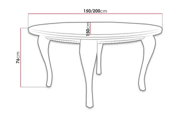 Tabell Forlengningsbart Spisebord 150 cm - Hvit - Møbler - Bord - Spisebord & kjøkkenbord
