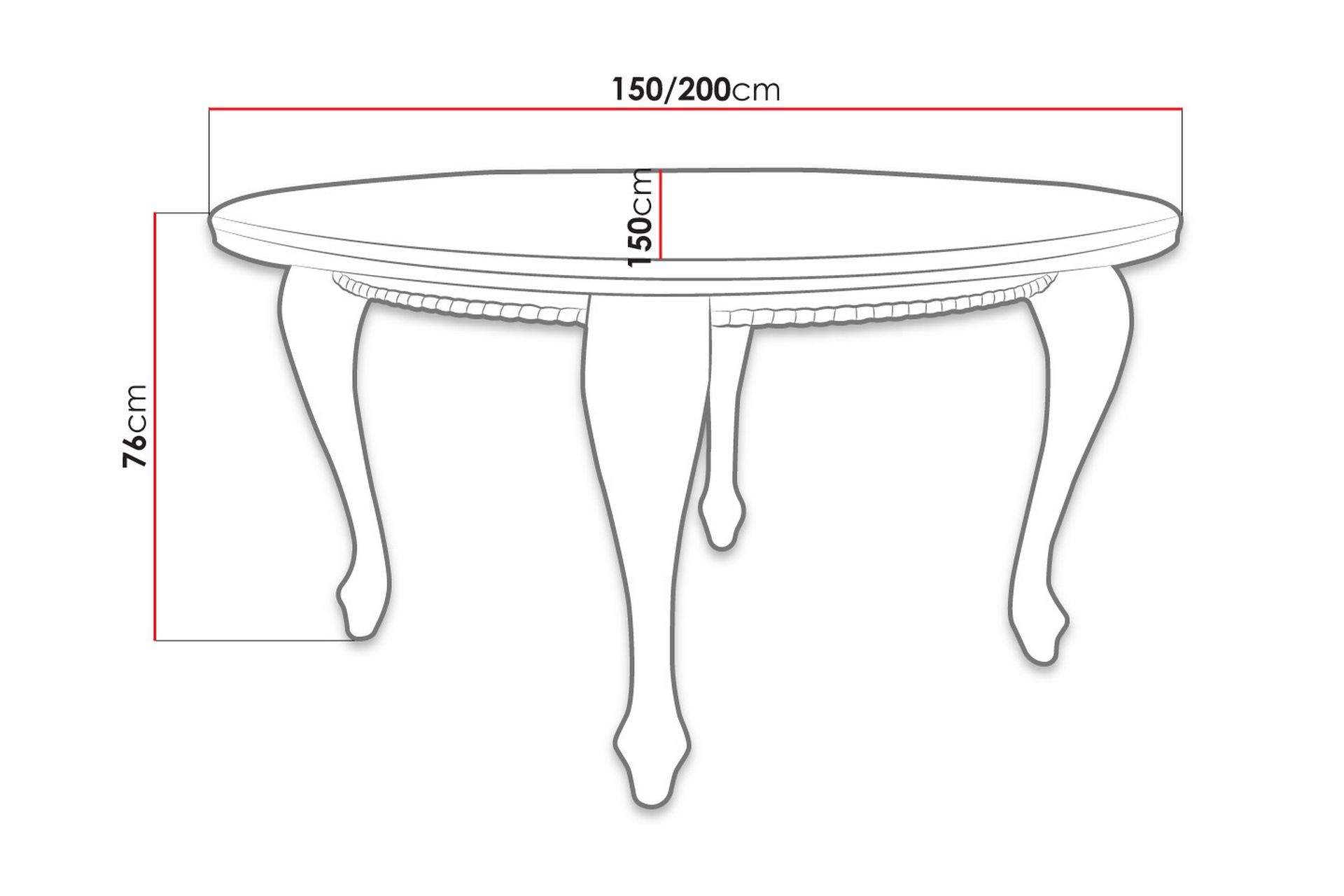 Tabell Forlengningsbart Spisebord 150 cm - Hvit - Møbler - Bord - Spisebord & kjøkkenbord