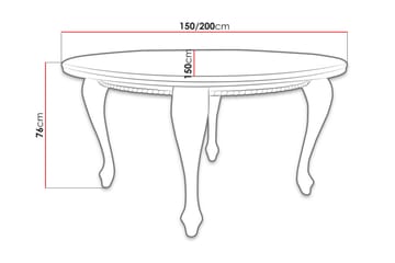 Tabell Forlengningsbart Spisebord 150 cm - Hvit - Møbler - Bord - Spisebord & kjøkkenbord