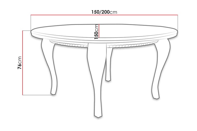 Tabell Forlengningsbart Spisebord 150 cm - Hvit - Møbler - Bord - Spisebord & kjøkkenbord