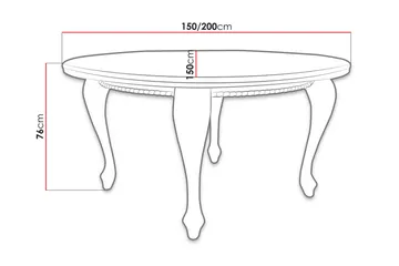 Tabell Forlengningsbart Spisebord 150 cm - Hvit - Møbler - Bord - Spisebord & kjøkkenbord