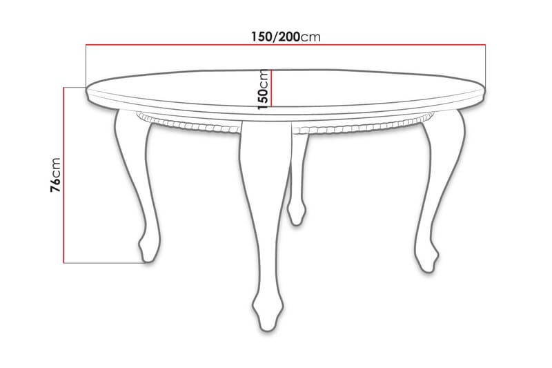Tabell Forlengningsbart Spisebord 150 cm - Tre/Natur - Møbler - Bord - Spisebord & kjøkkenbord