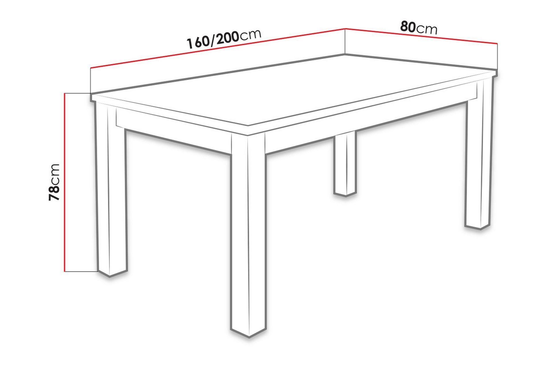 Tabell Forlengningsbart Spisebord 160x80x78 cm - Eik - Møbler - Bord - Spisebord & kjøkkenbord