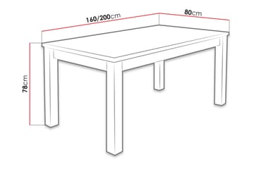 Tabell Forlengningsbart Spisebord 160x80x78 cm - Eik - Møbler - Bord - Spisebord & kjøkkenbord