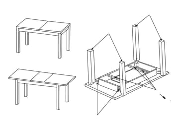 Tabell Forlengningsbart Spisebord 170 cm - Hvit - Møbler - Bord - Spisebord & kjøkkenbord