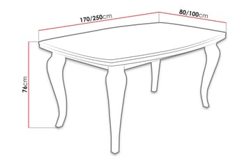 Tabell Forlengningsbart Spisebord 170 cm - Hvit - Møbler - Bord - Spisebord & kjøkkenbord